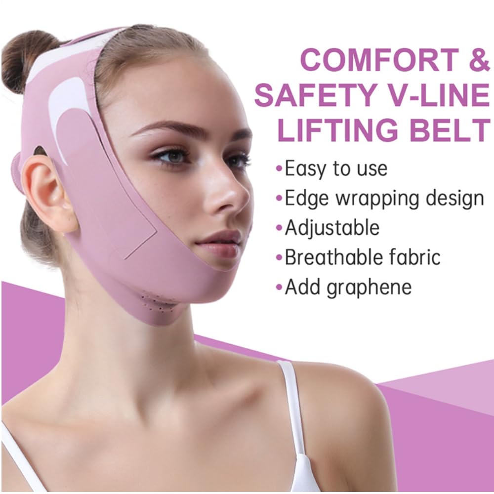 Correa Ajustable para Levantamiento Facial en Forma de V Transpirable, Reutilizable para Mejillas y Mentón para Hombres y Mujeres (Copia)