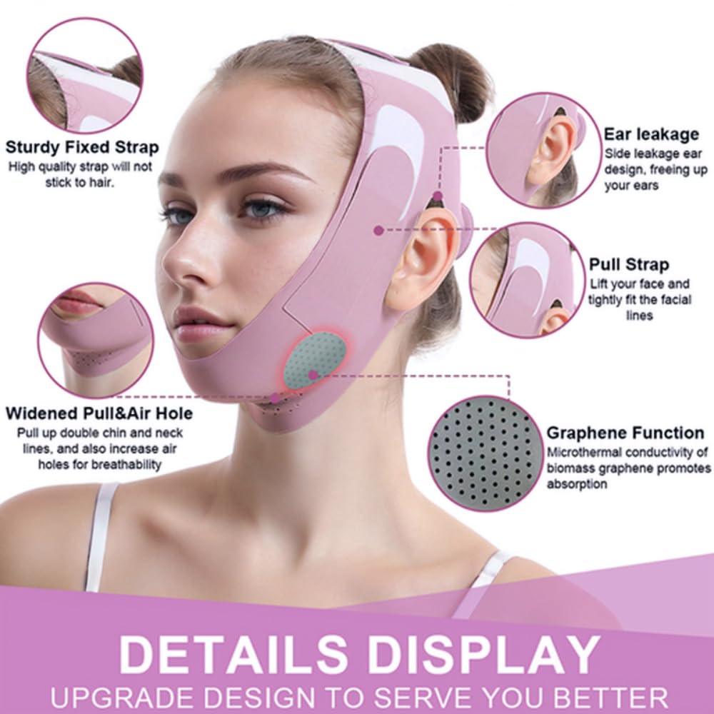 Correa Ajustable para Levantamiento Facial en Forma de V Transpirable, Reutilizable para Mejillas y Mentón para Hombres y Mujeres (Copia)