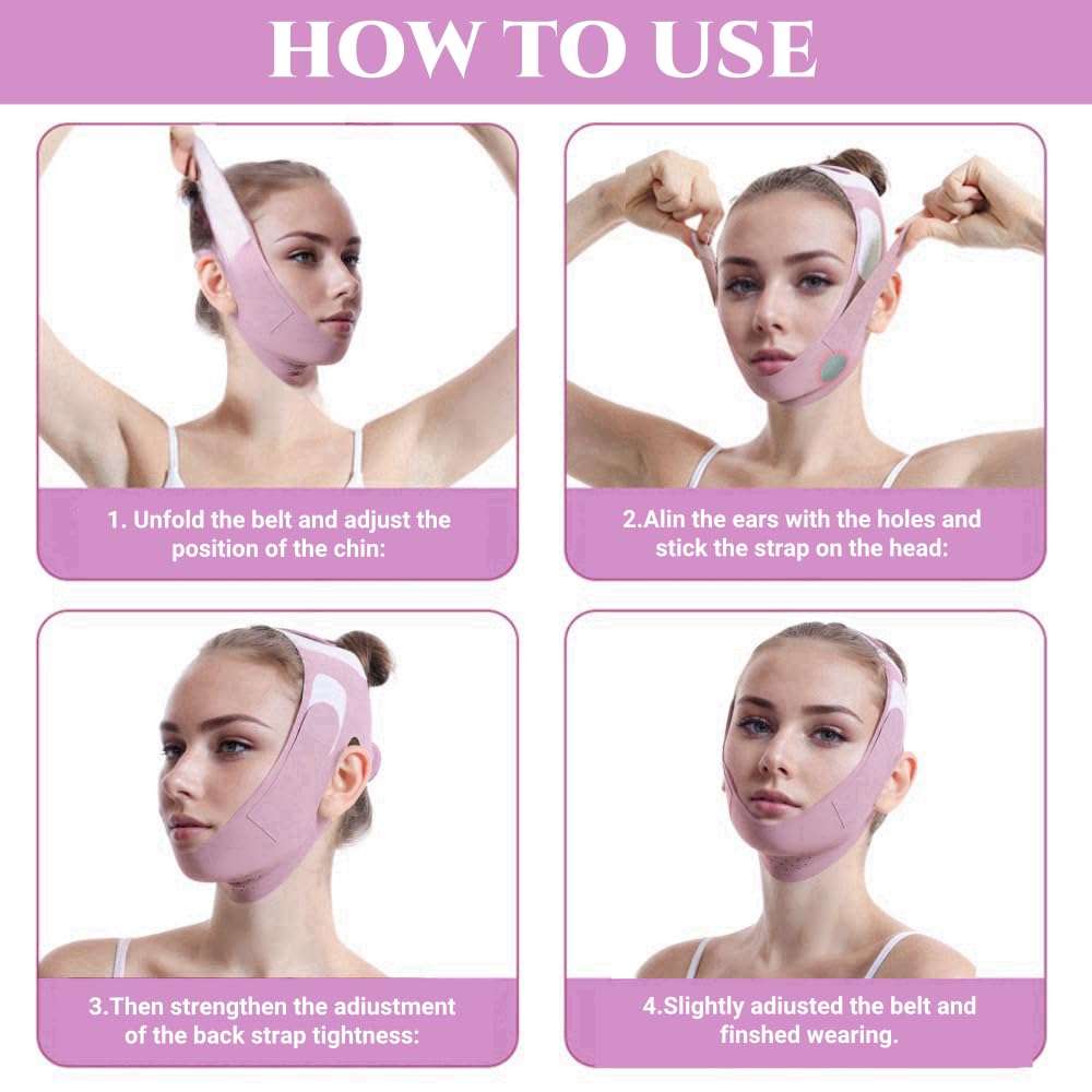 Correa Ajustable para Levantamiento Facial en Forma de V Transpirable, Reutilizable para Mejillas y Mentón para Hombres y Mujeres (Copia)