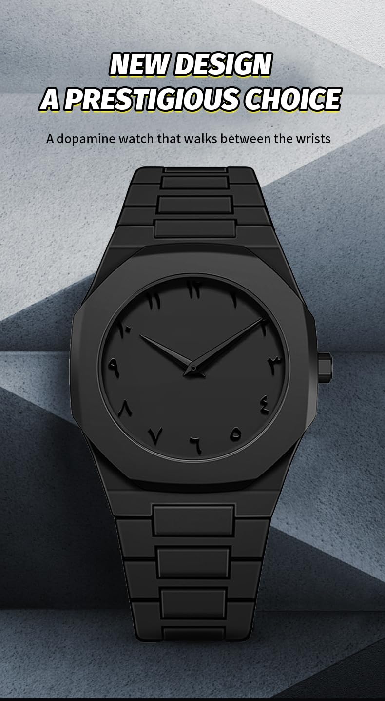 FANMIS Men's Anime-Inspired Fashion Sketch Wristwatch Minimalist Creative Wormhole Design Stylish and Durable Timepiece for Men's Sports Watch (E All Black)