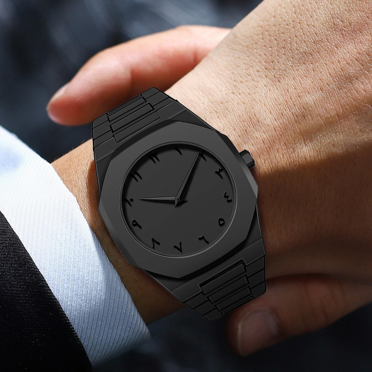 FANMIS Men's Anime-Inspired Fashion Sketch Wristwatch Minimalist Creative Wormhole Design Stylish and Durable Timepiece for Men's Sports Watch (E All Black)