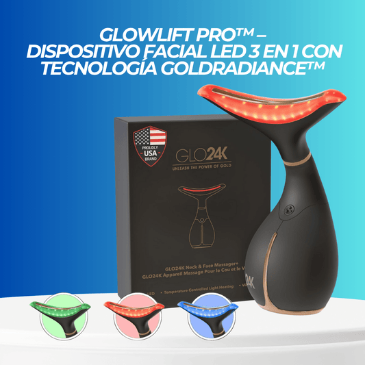 GlowLift Pro™ – Dispositivo Facial LED 3 en 1 con Tecnología GoldRadiance™ - ClickStore Honduras
